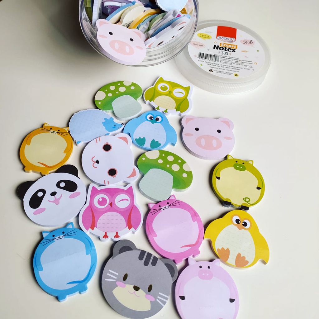 01 Mini Bloco Adesivo Smart Notes Zoo Animais - BRW (UNIDADE) Sortida