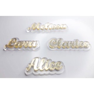 Kit 5 Nomes em acrilico para laço Reforçado ( simplesmente lindo). em Oferta na Shopee