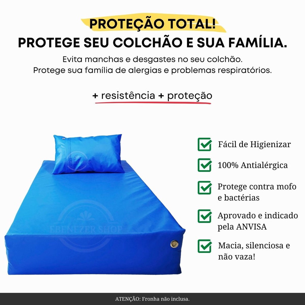 Capa Hospitalar Para Colchão de Solteiro Impermeável Facilmente Lavável Testada e Aprovada.