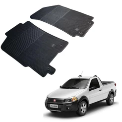 Jogo 2 Pecas Tapete Automotivo Especifico Fiat Strada 100% Borracha Borcol