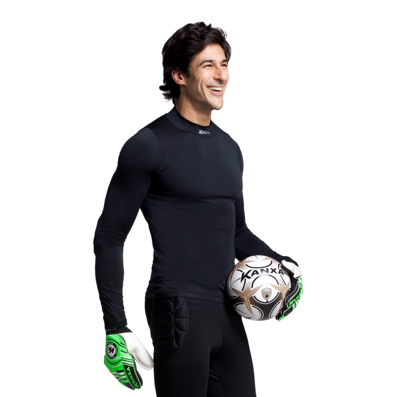 Camisa Goleiro Compressão Preta Futebol Futsal Slim Kanxa Original