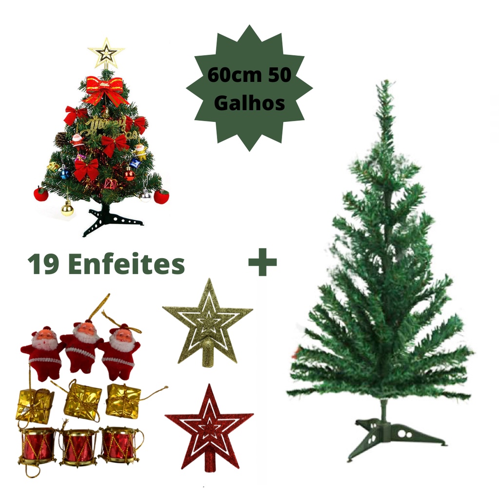 Arvore De Natal decorada Pequena Enfeites Pinheiro canadense | Shopee Brasil