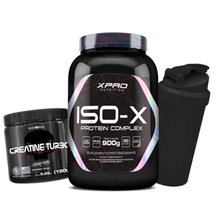Kit Whey Iso-X 900g + Creatina Turbo 150g + Coqueteleira - Black Skull em Oferta na Shopee
