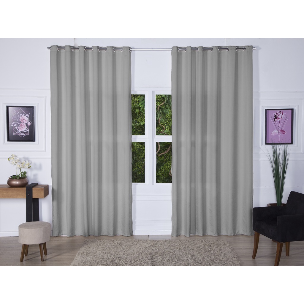 Cortina 3,00 x 2,70 Para Varão 2 Metros Microfibra Quarto Sala Várias Cores