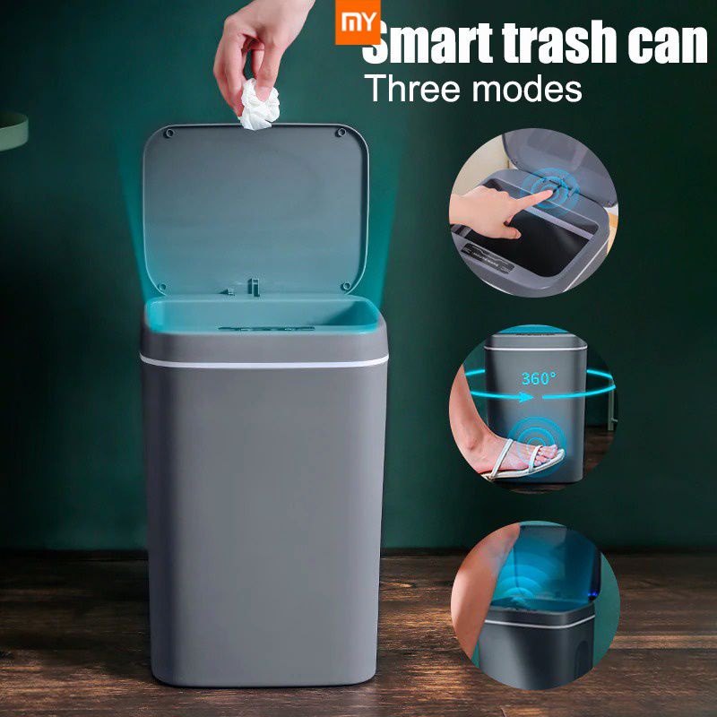 16L Lata De Lixo De Indução Inteligente Automático Sensor Dustbin Elétrica Com Tampa Para Carro/Cozinha/Banheiro