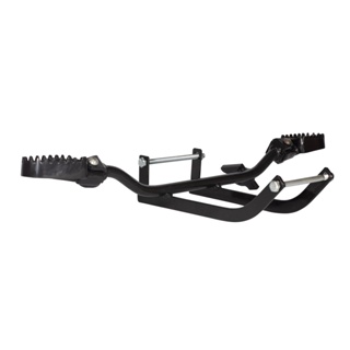 Estribo Com Berço Fixação No Quadro Cg Titan  Fan  2000-2025/125 150 160 (berço) Com Pedaleira Retratil  Preta em Oferta na Shopee