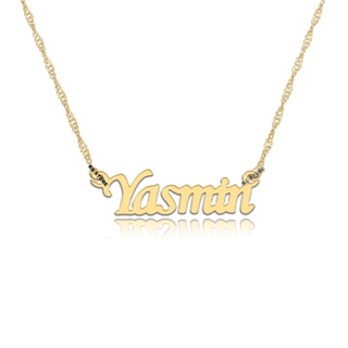 Colar de nome Yasmin Yasmim feminino adulto infantil menina mulher corrente folheado a Dourado ou Prateada Em Aço inox em Oferta na Shopee