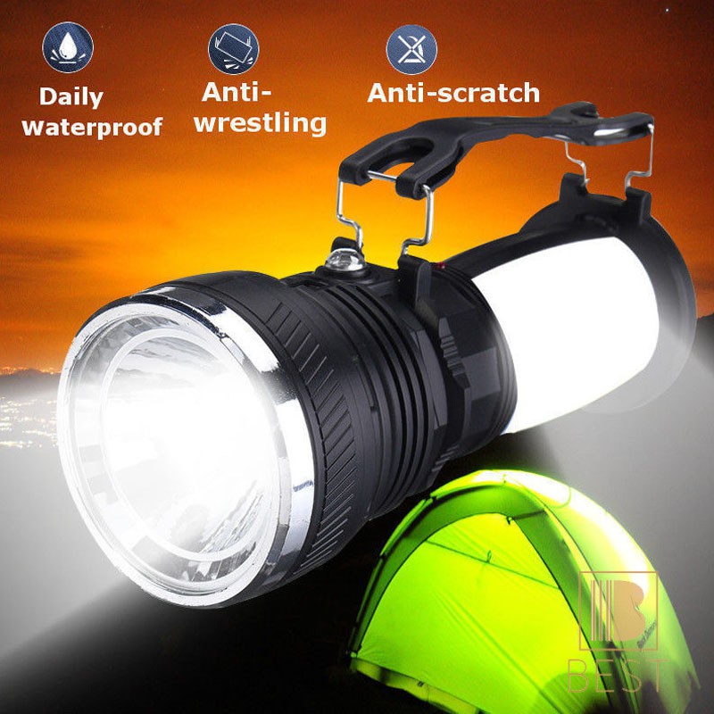 Lanterna LED Recarregável 2000LM - Bateria 10.000mAh - IPX4 à Prova D'Água - 6 Modos De Luz