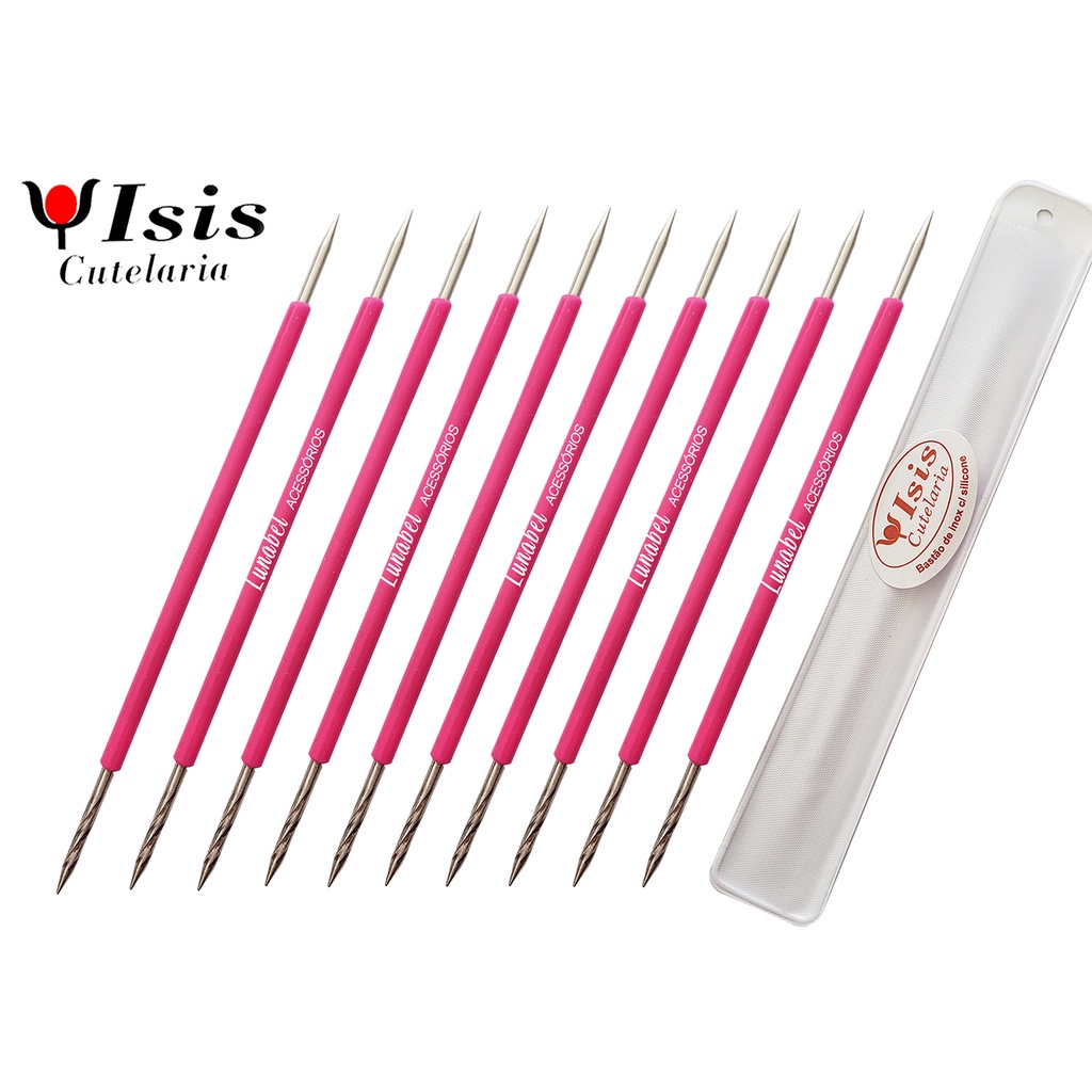10 Palito unha Isis Cutelaria Original Rosa em Oferta na Shopee
