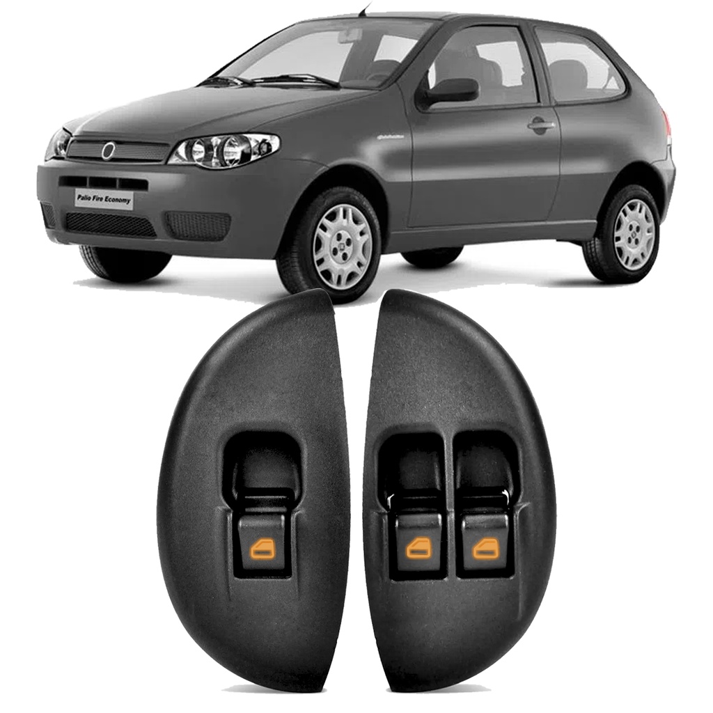 Botão Interruptor Vidro Elétrico Simples / Duplo - Palio Young 2002 até 2015 - LED Âmbar em Oferta na Shopee