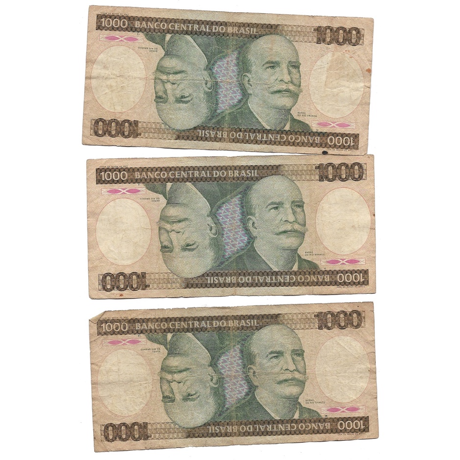 Nota Cédula 10000 Mil Cruzeiros Barão Do Rio Branco Banco