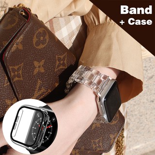 Mais Novo Cinta Para A Apple Watch Banda Série 6 Se 5 4 321 Pulseira Transparente 38mm 40mm 42mm 44mm Faixa De Relógio + Caso