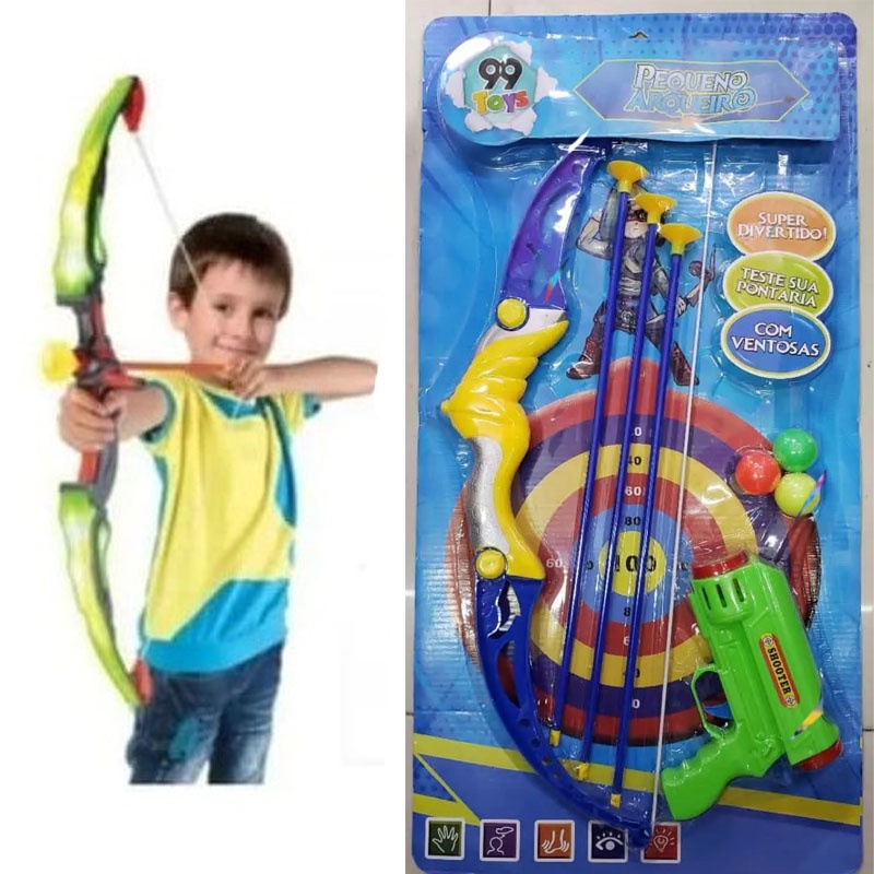 Brinquedo Kit Arco e Flecha Pequeno Arqueiro Jogos de tiro brinquedos/Outdoor Play & Aventura para Crianças