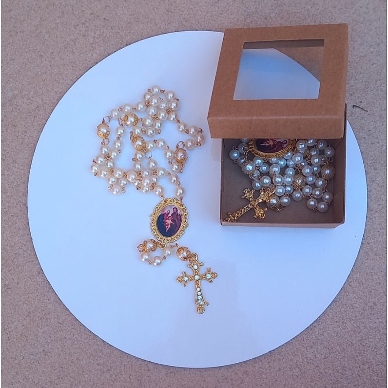 Terço de uso diário, sagrada familia, rosário, Terço perolado, Terço católico, Terço personalizado