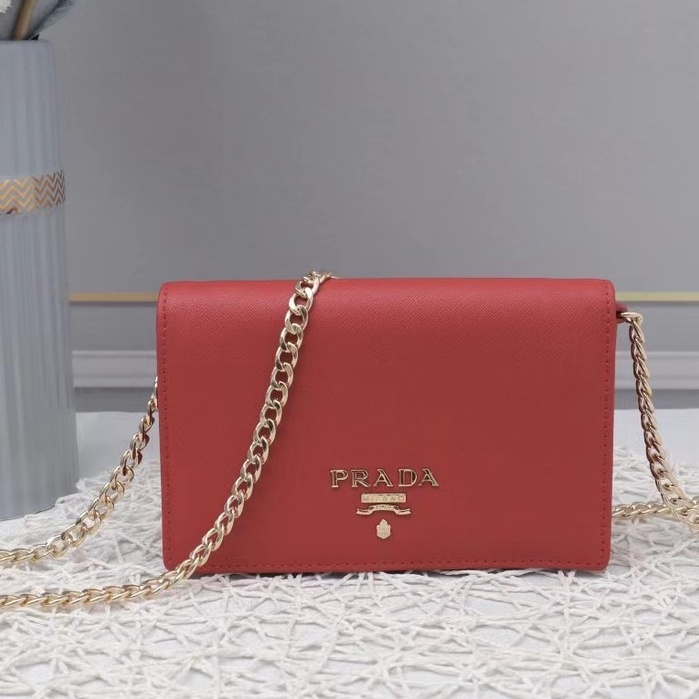 Com caixa】 Bolsa de ombro Prada original autêntica, bolsa de mensageiro de  couro Prada New Ladies, bolsa de corrente - Escorrega o Preço