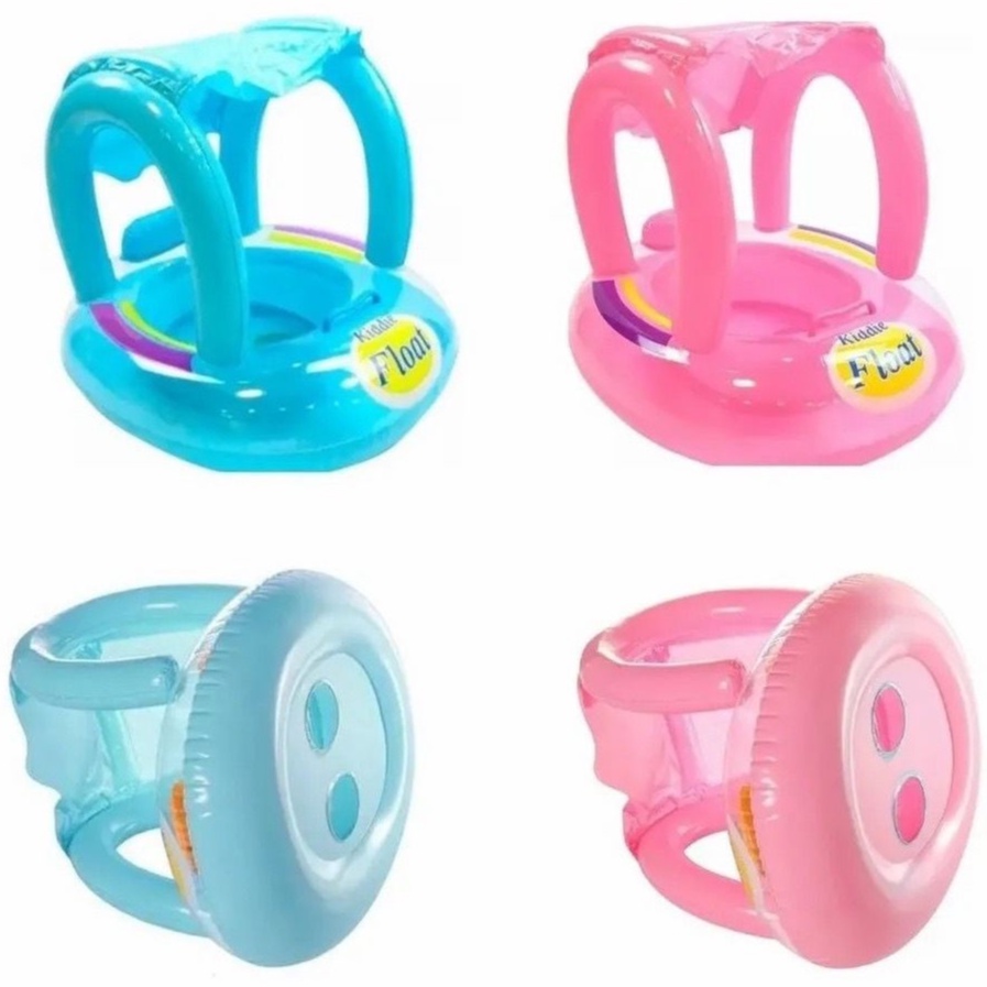 Boia de Bebê Infantil Inflável Baby Bote com Fralda e Cobertura Tapa Sol Brinquedo de Piscina