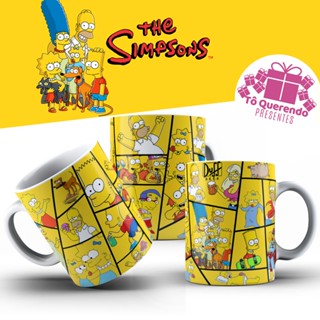 Caneca os simpsons,  homer, bart, the simpsons personalizada presente, aniversário, ceramica 325ml em Oferta na Shopee