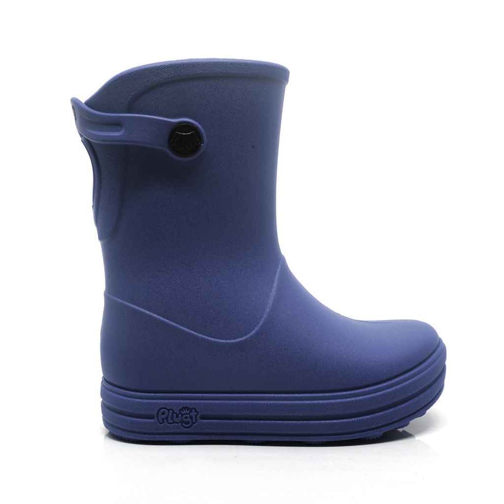 Imagem Galocha Bota Infantil Plugt Menino E Menina Confortável Básica Lisa Azul Marinho Acqua Escolar Macia