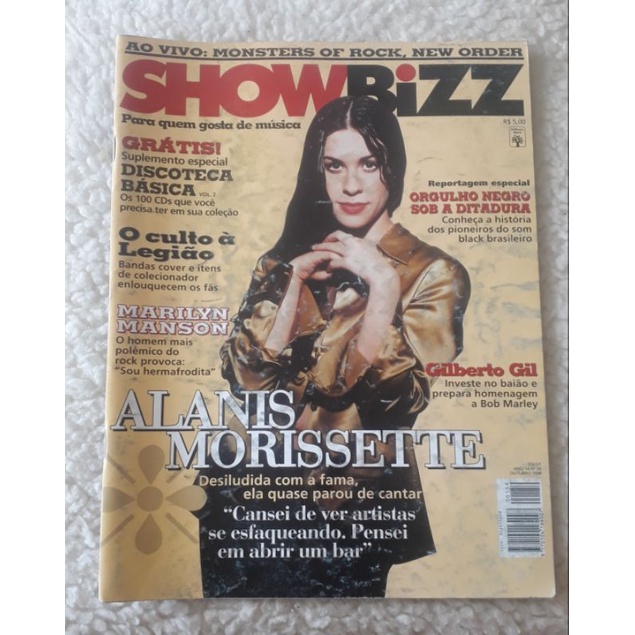Revista Show Bizz Alanis Morissette Ano 14 Número 10 Outubro/ 1998