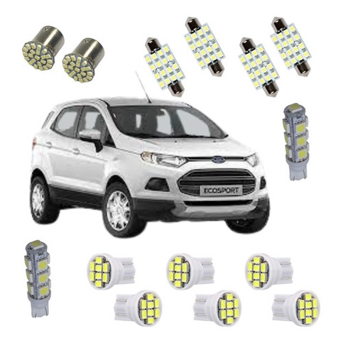 Kit  Ecosport 2013 Em Diante Com Lampadas Led Teto Placa Ré Xenon