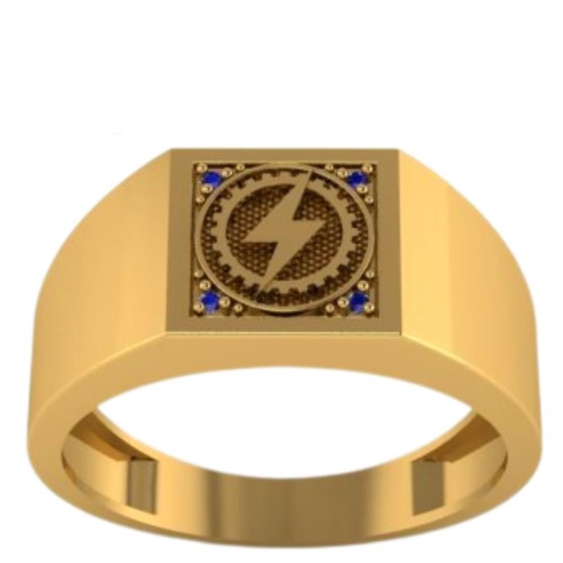Anel De  Formatura De Moeda Antiga Masculino Engenharia Elétrica (Emblema em moeda)