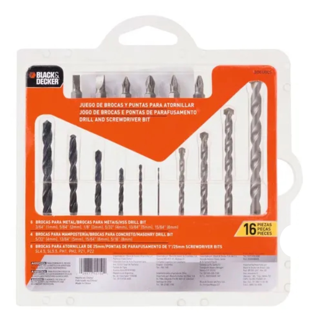 JOGO DE BROCAS E PONTAS 16 PCS BD0130CS BD em Oferta na Shopee