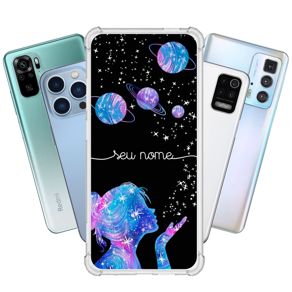 Capinha para Samsung A53 5G Anti Impacto Personalizada - Menina universo com nome