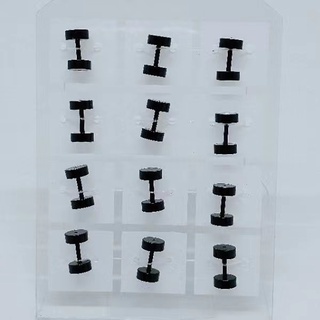 Argador preto plastico acrílico 1mm 2mm piercing cartela 12 unidades expansor brinco unissex