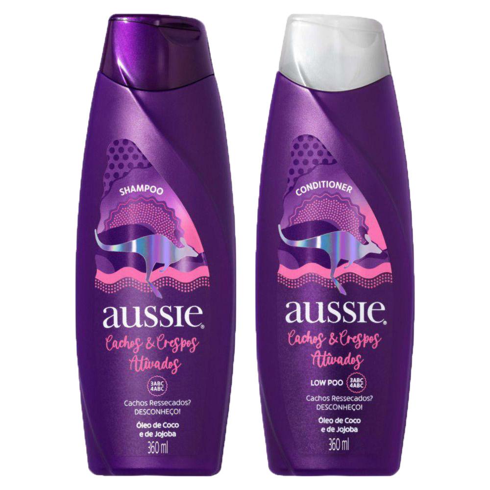 Kit Aussie Cachos e Crespos Ativados Shampoo + Condicionador 360ml em Oferta na Shopee