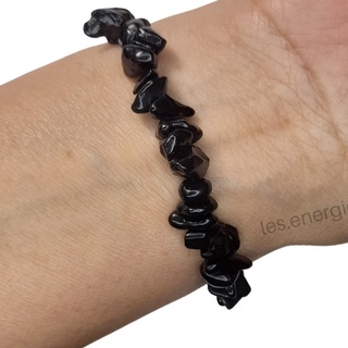 Pulseira Turmalina Preta Pedra Natural Cascalho