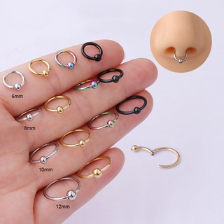 1 Peça Joia/Anel/Argola De Nariz/Piercing Em Aço Inoxidável Tipo Captive/Clicker/Orelha/Tragus/Helix