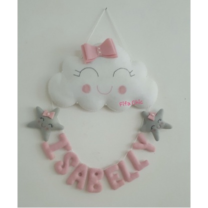 Enfeite Porta Maternidade Nuvem Chuva De Amor Decoração Bebê