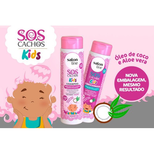 Shampoo E Condicionador Sos Cachos Kids Salon Line Shopee Brasil