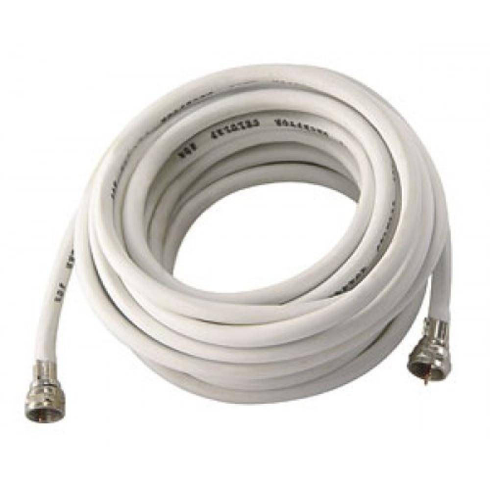 Cabo de antena coaxial RG6 75ohm conectorizado. Tamanho: 3 Metros. Conector F macho de rosca nas duas pontas. Pronto para uso.