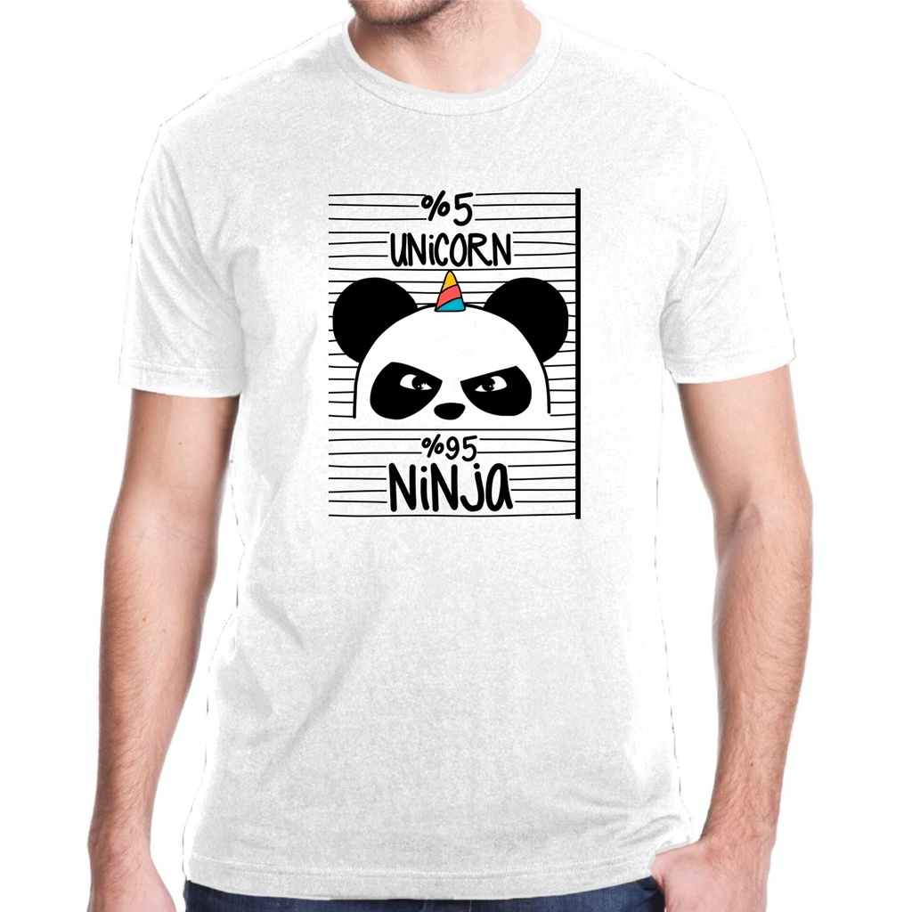 Camiseta Estampa Divertida 5% Unicórnio 95% Ninja 34