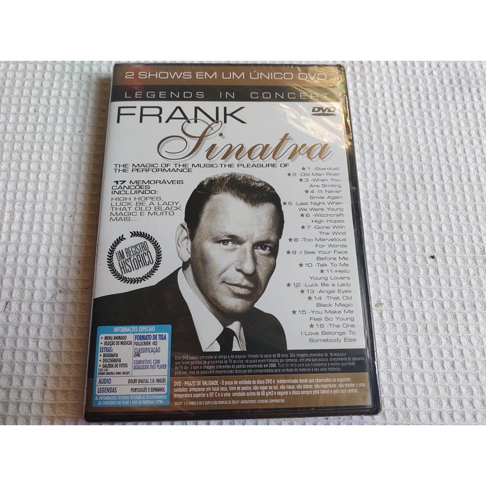 Frank Sinatra + Bing Crosby Legends In Concert 2 Shows em um DVD (NOVO ou USADO)