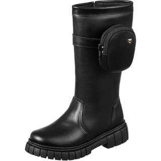 Bota Montaria GiGiL Teen Infantil Coturno Feminino Com Bolsinha Bag Bolsa Meninas Cano Alto Confortável Moda Atual Blogueira