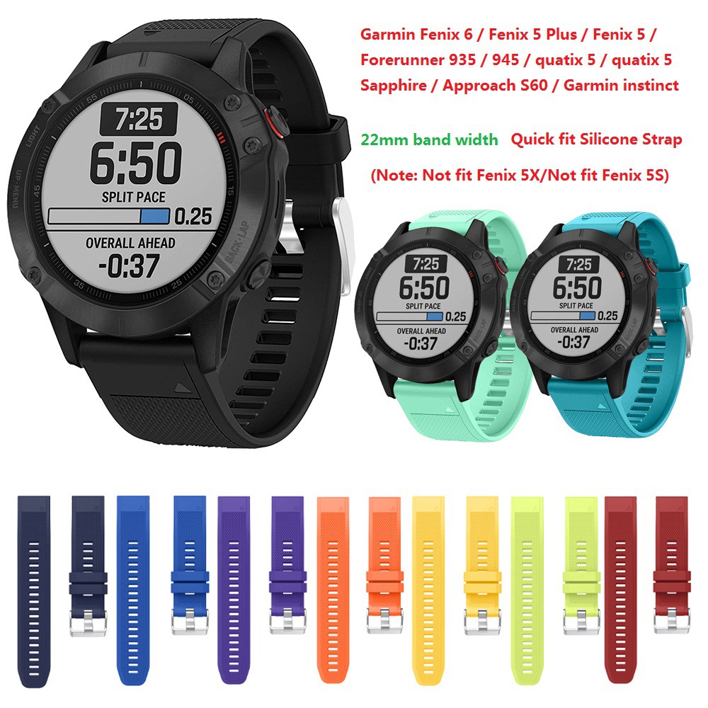 Para Garmin Fenix 6/5 Plus/Forerunner 935/945 Pulseira De Relógio Acessório De Substituição De Fita De Silicone 22mm