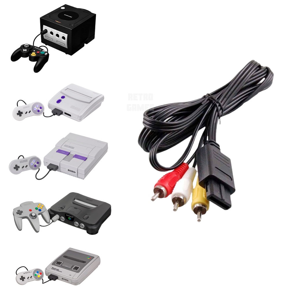 Cabo Av Áudio Vídeo Snes Super Nintendo 64 Game Cube