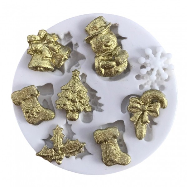 Molde De Silicone Natal Feliz Molde Para Confeitaria Molde Para Biscuit 1221