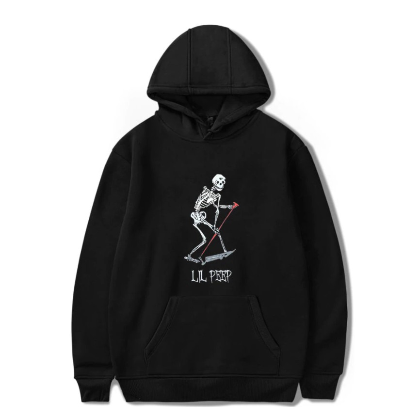 Blusa Moletom Canguru Unissex Lil Peep Cry Baby Hellboy Rapper Esqueleto