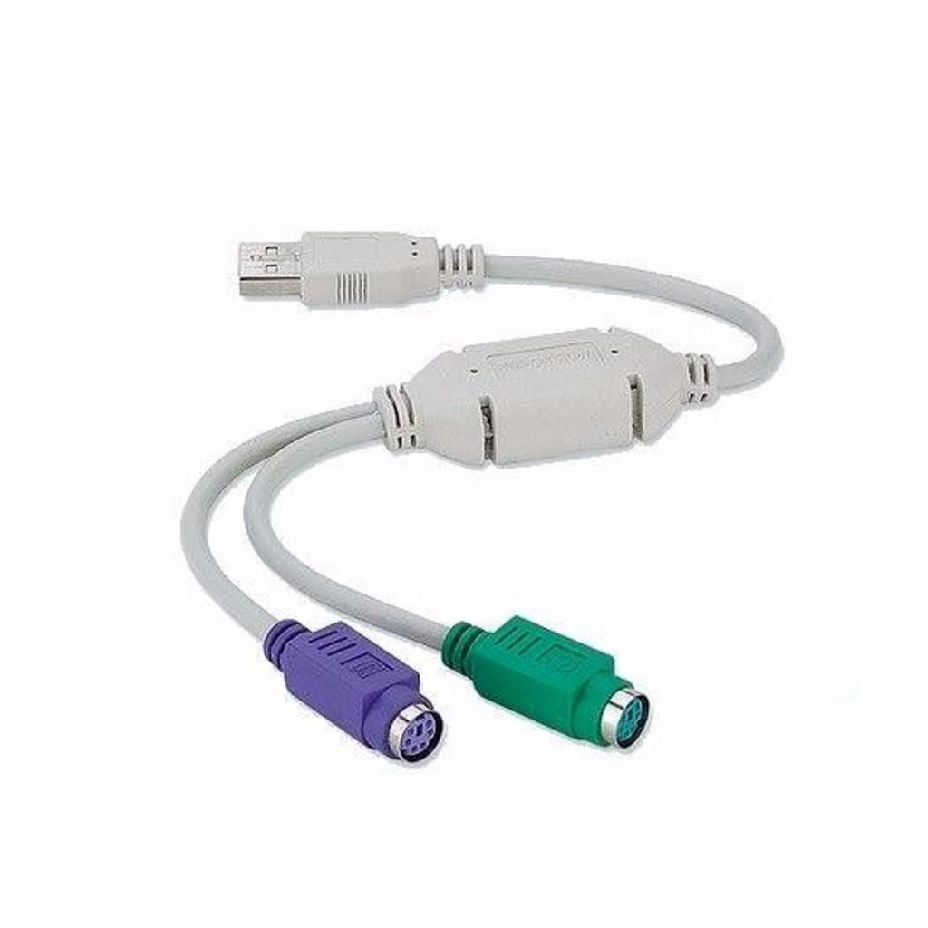 Cabo Adaptador Conversor Usb Para 2 Portas Ps2 Teclado Mouse