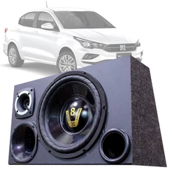 Caixa Trio Som Automotivo Trio Completa Subwoofer Fiat Cronos