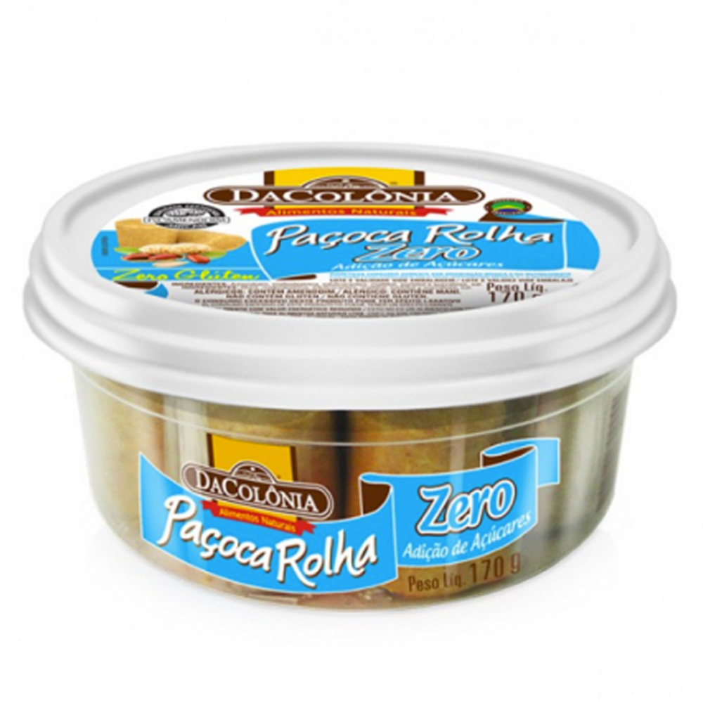 Paçoca Rolha Zero Adição de Açúcares 170g - Dacolônia
