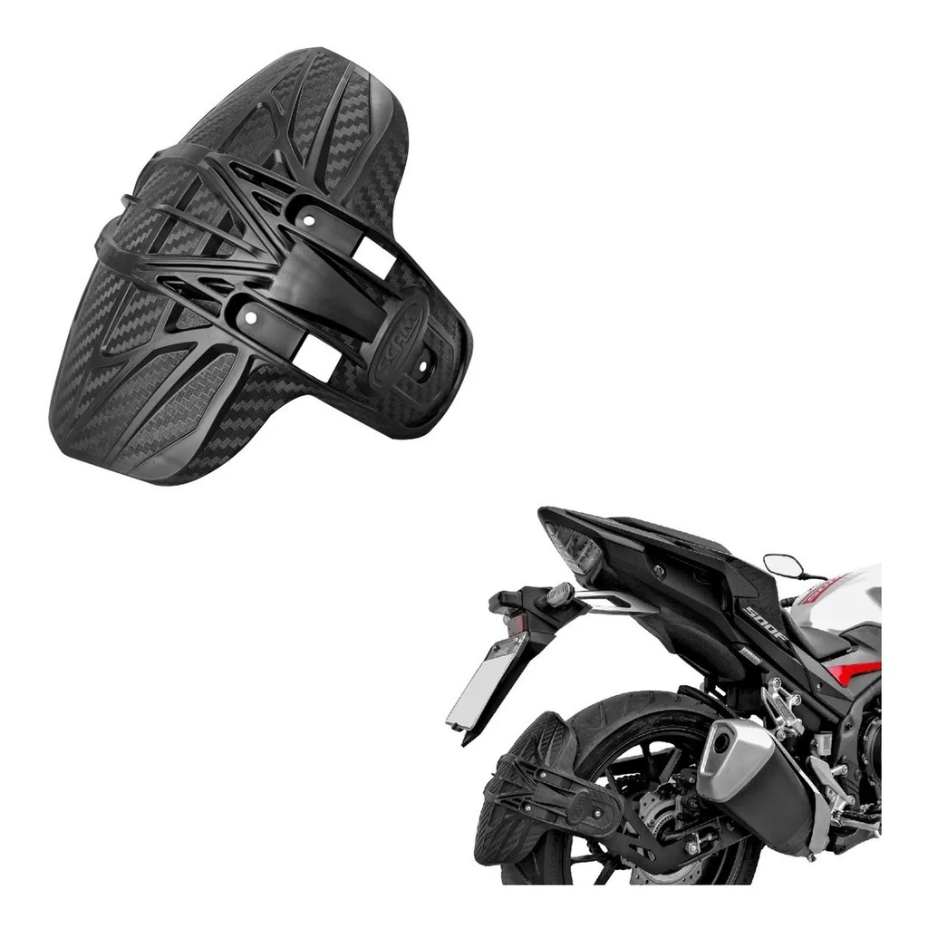 Parabarro Paralama Traseiro antispray Honda Cb 500f / CB 500x 2020 em Diante / Nx500 - Scam