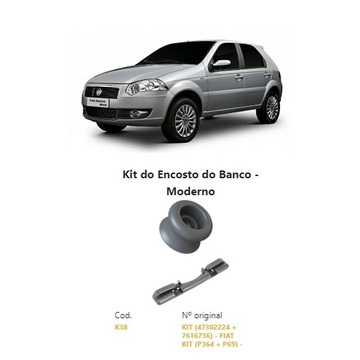 Kit do Encosto do Banco – Emborrachado – Fiat – Strada – Strada Trekking – Strada Working - Uno