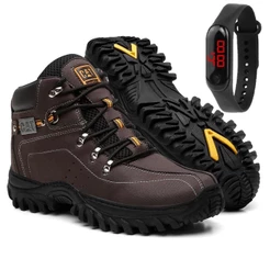 Bota Coturno Masculina Adventure Casual Pomocao + Relogio
