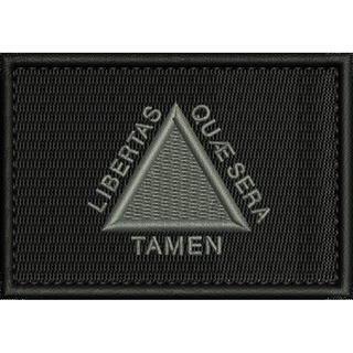 Patch bordado 8x5,5 cm bandeira estado de Minas Gerais negativa com carrapicho, para costurar ou termocolante