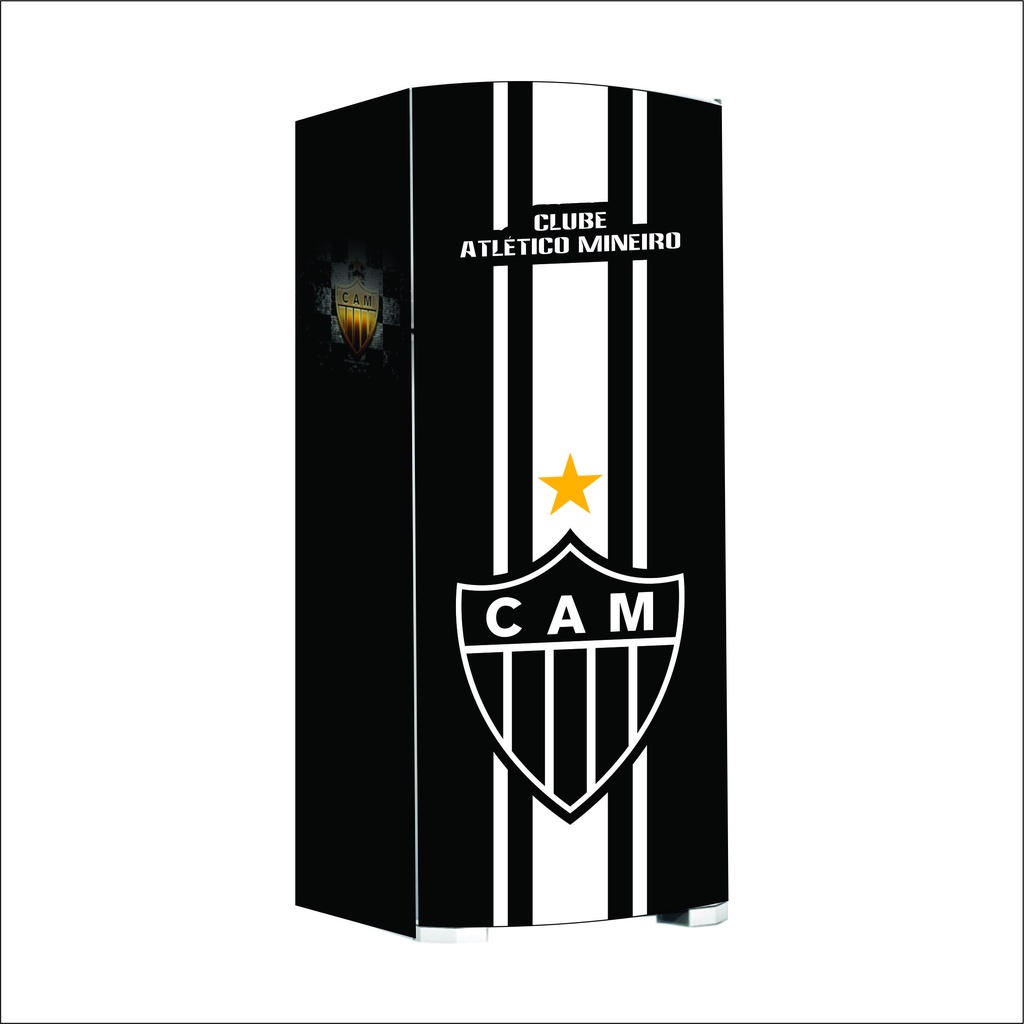 Adesivo plotagem de freezer e geladeira do Atlético Mineiro Mg galo galão