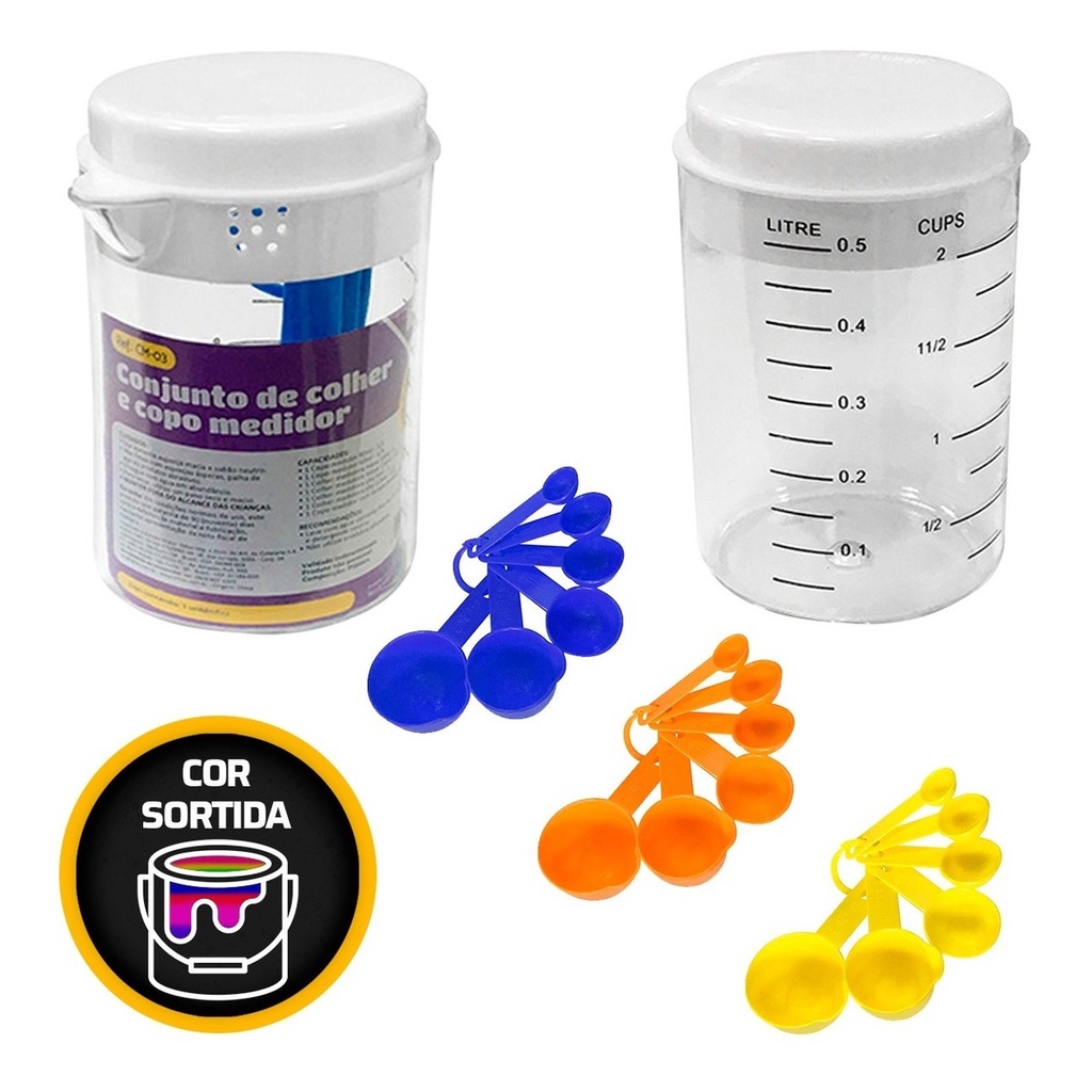 Kit Colher Medidora C/ Copo Medidor 7 Pçs Medidor De Cozinha em Oferta na Shopee